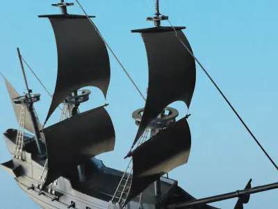 Plastic Sailing Ship 3D Printable Decorative Model Souvenir Gift 3D model