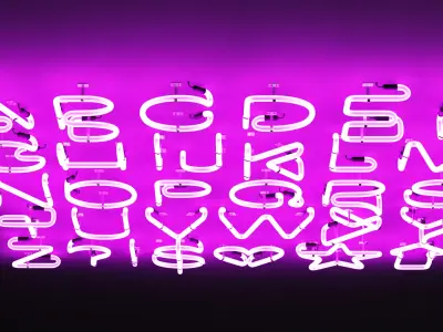 Neon Signs and Alphabet Low-poly 3D model