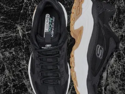 SKECHERS 3D SHOES - BLACK - WHITE - BROWN Low-poly 3D model