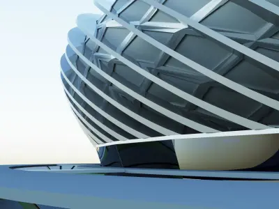 Stadium09 soccer stadium with circular shape 3D model