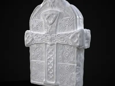 Knotted Engraved Cross Standard Gravestone 3D print model