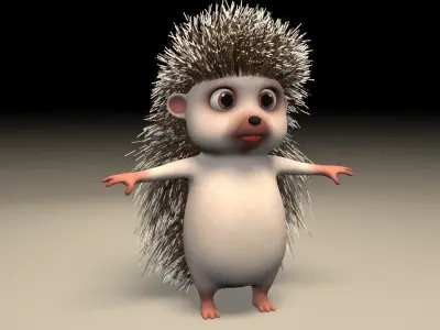 cartoon hedgehog Low-poly 3D model