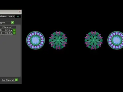 Solitaire Women Stud Earring 3dm STL OBJ FBX Renders Details 3D print model