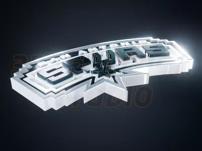 San Antonio Spurs logo - Cinematic - 3D print 3D model
