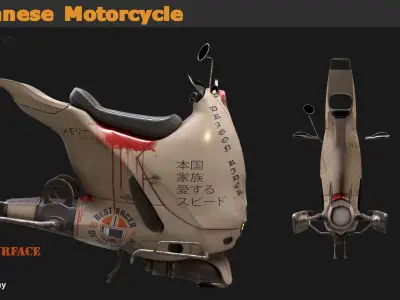 two Japanese modern Motorcycle 3D model