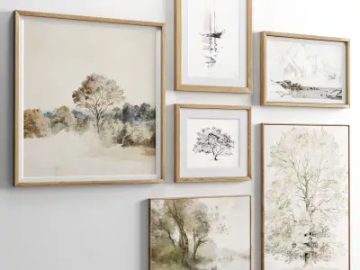 Minimal Photo Frame Set-16 Low-poly 3D model