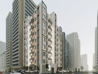 Modern Residential Investment Building    Low-poly 3D model