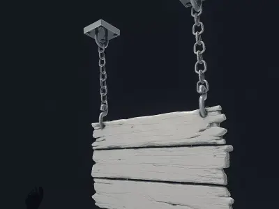 3-Tier Hanging Wooden Sign  3D model