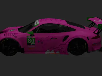 Porsche 911 992 Gt3 R Roxy Edition Low-poly 3D model