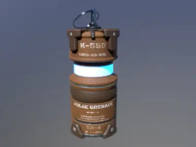  Grenade sci-fi weapone in 5 versions gamedev Low-poly 3D model