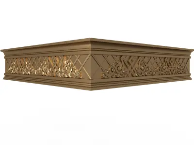 Cornice Decoration Molding 015 270 Degree Low-poly 3D model