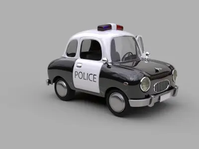 Cartoon Police Car Rig  3D model