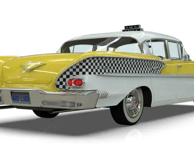 Chevrolet Belair Taxi Yellowcab 1958 3D model