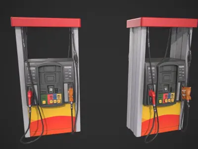 Gasoline Pump Fuel Dispenser Low-poly 3D model