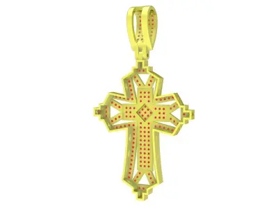 luxury diamond cross pendant 3943 3D print model