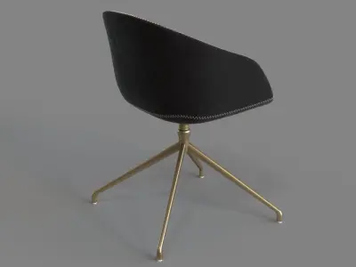 Swivel Chair Antique Brass 3D model