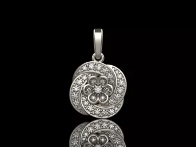 flower round  pendant model 288 3D print model