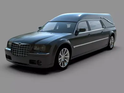 Black hearse 3D Car Low-poly 3D model