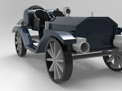 vintage car Low-poly 3D model