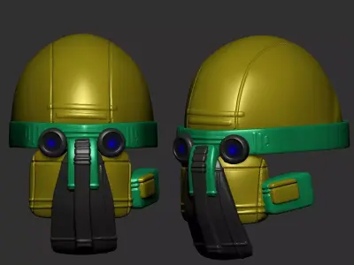 helmet high poly sculpt 3d printable  3D model 52
