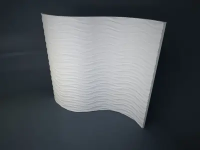 09 WAVES PATTERN WALL Low-poly 3D model