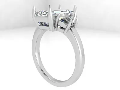 Emerald Diamond Ring 3700 3D print model