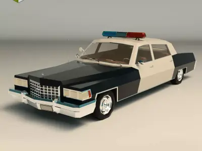 Low Poly Police Car 04 Low-poly 3D model
