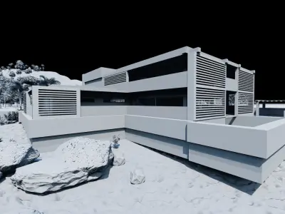 Beach Casa Scene-villa-modern house 3D model