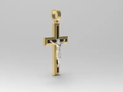 Elegance Pendant Jesus Cross With Enamel Fields 3D print model