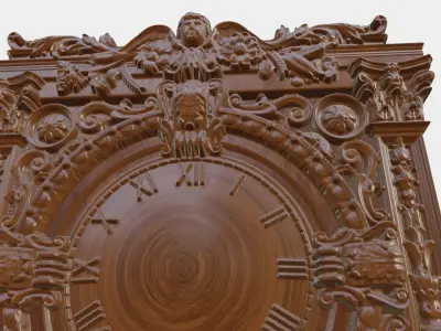 Wooden Clock Decor For Wood Carving 3D print model