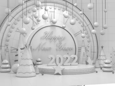 New Year  Scene 3D model