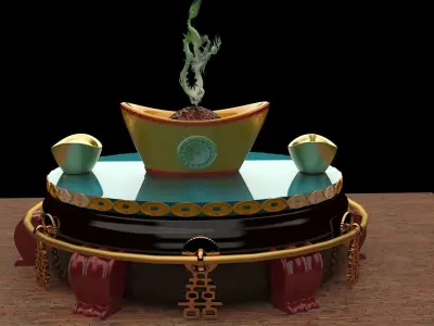 chinese gold ingot  3D model