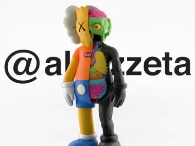 Kaws Bart Simpson Flayed Open Textured Low-poly 3D model