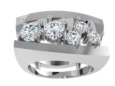 Diamond Unique Ring 4246 3D print model