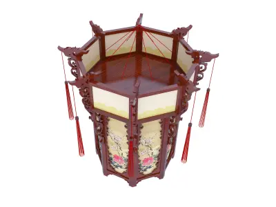 Chinese lanterns Low-poly 3D model