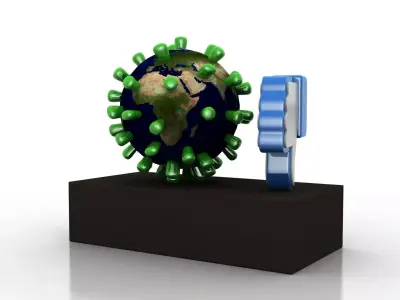Coronavirus consequences  Low-poly 3D model