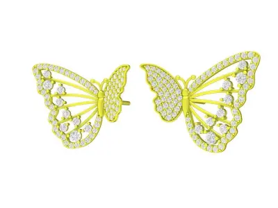 6985 Luxury Butterfly Diamond Women Earrings 3D print model