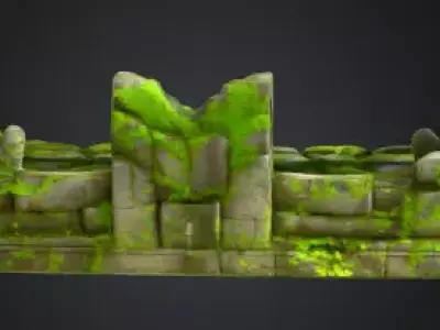 Ancient Temple Ruins Modular 3D Pack Low-poly 3D model