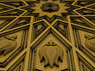 Luxury Ottoman Wall Panel 3D model