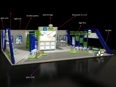 Booth Exhibition Stand a296 3D model