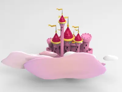 Cartoon Castle Free 3D model