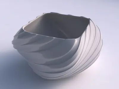 Bowl helix with twisted smooth ribbons 3D print model