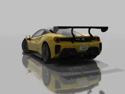 Ferrari 488 GTO  Low-poly 3D model