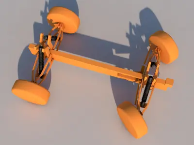 CAR SUSPENSION RIG CINEMA 4D DYNAMICS Low-poly 3D model