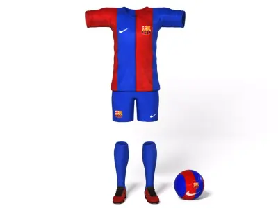 European Fotball Player Clothes Low-poly 3D model