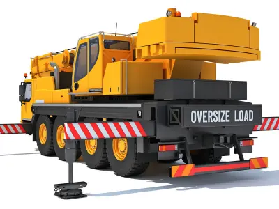 Mobile Crane Construction Vehicle 3D model