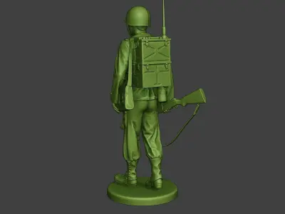 American engineer soldier ww2 walk A9 3D print model