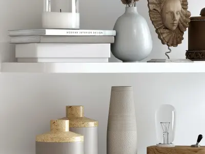 Decorative set eiffel tower shelf 3D model