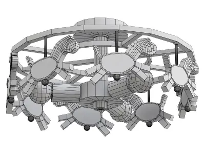 pony-p105 ceiling light with wooden horses 3D model