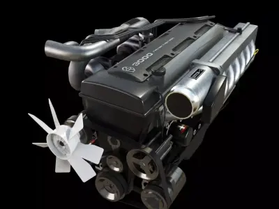 Toyota 2JZ-GTE Engine Low-poly 3D model